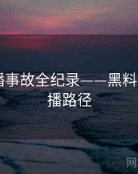 独家直播事故全纪录——黑料网app传播路径