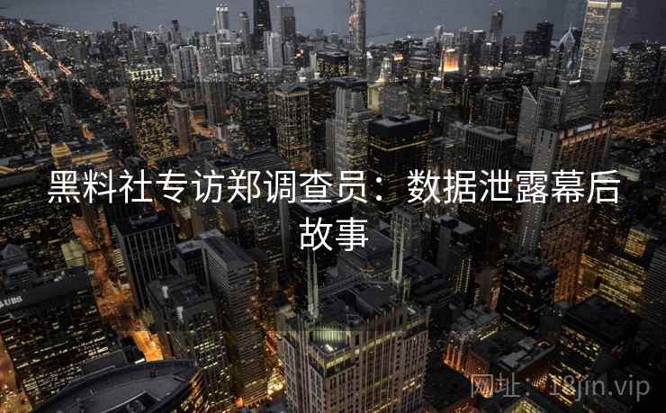黑料社专访郑调查员:数据泄露幕后故事 黑料社专访郑调查员:数据泄露幕后故事